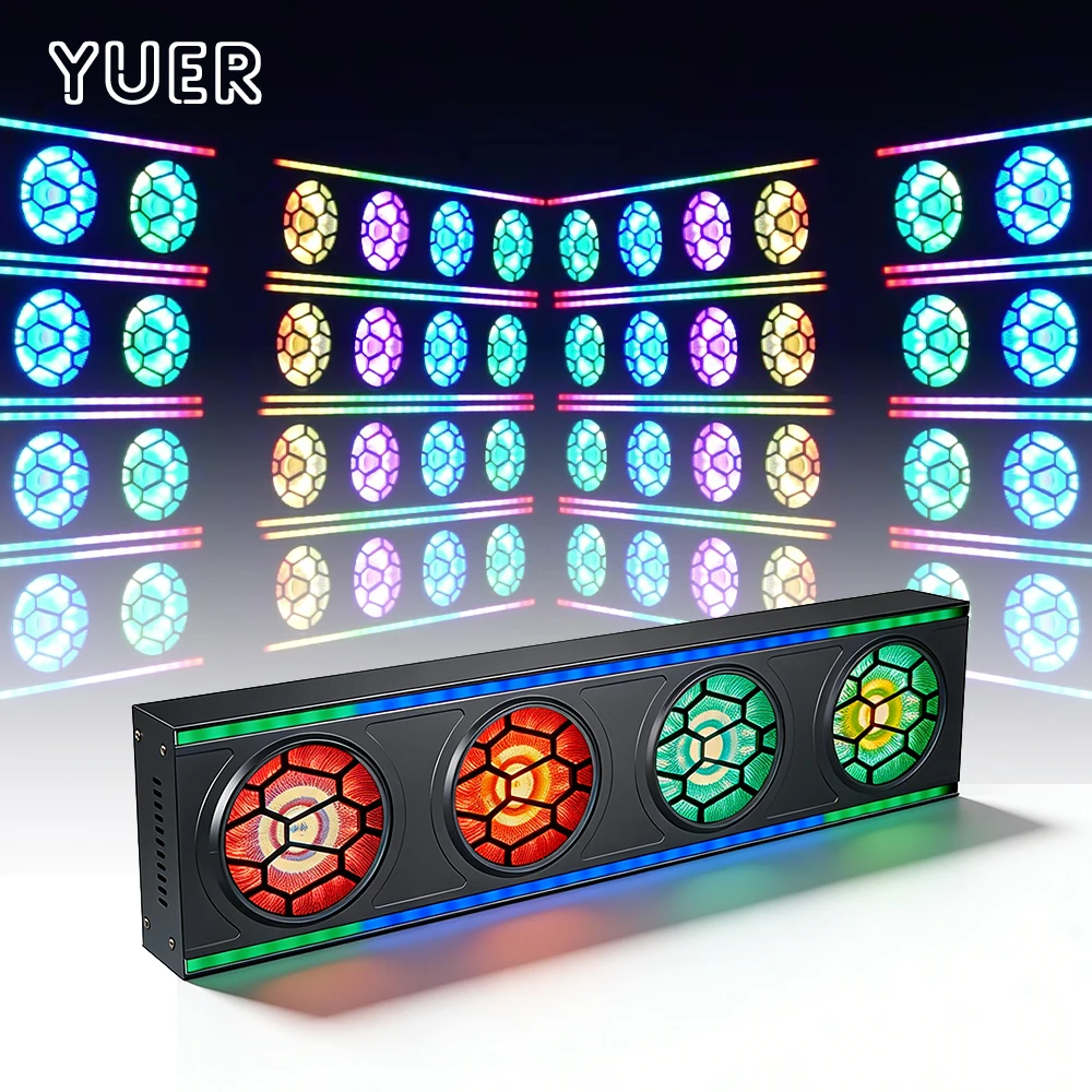 

Светодиодный прожектор YUER 4X30W с двухцветными COB-светодиодами, эффектом стробоскопа и фоновой подсветкой, управление DMX512, для дискотек, вечеринок и концертов