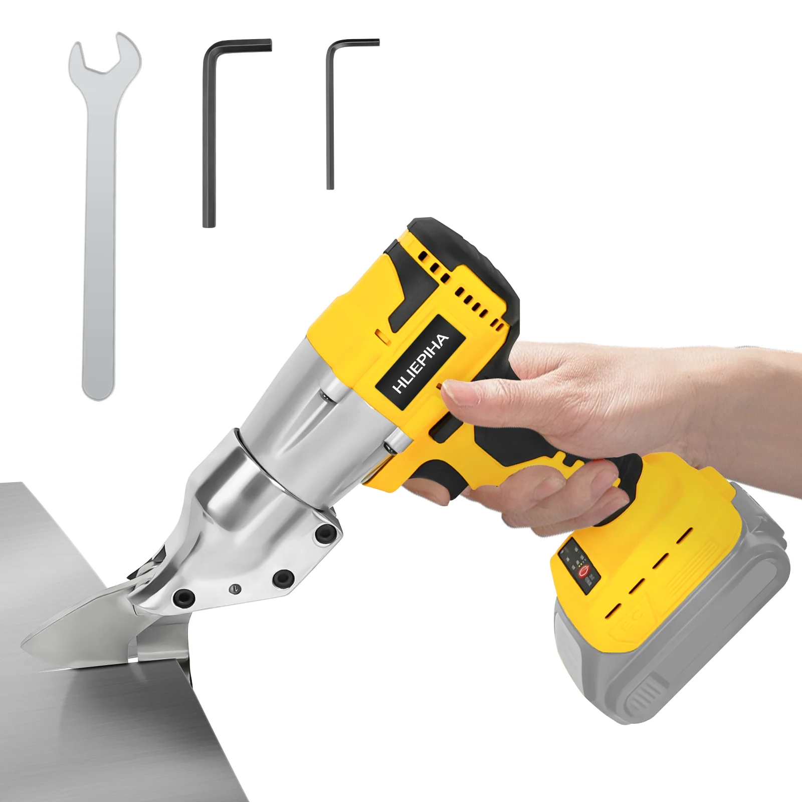 400W Brushless Cordless Metal Shear for Dewalt 20V Battery 360 Degree Pivoting Head Electric Metal Scissors (No Battery)