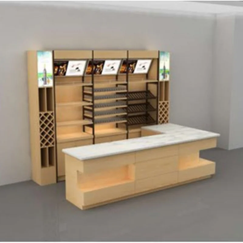 (customized)Retail store cashier counter and wine cabinet background cabinet Southeast Asian style