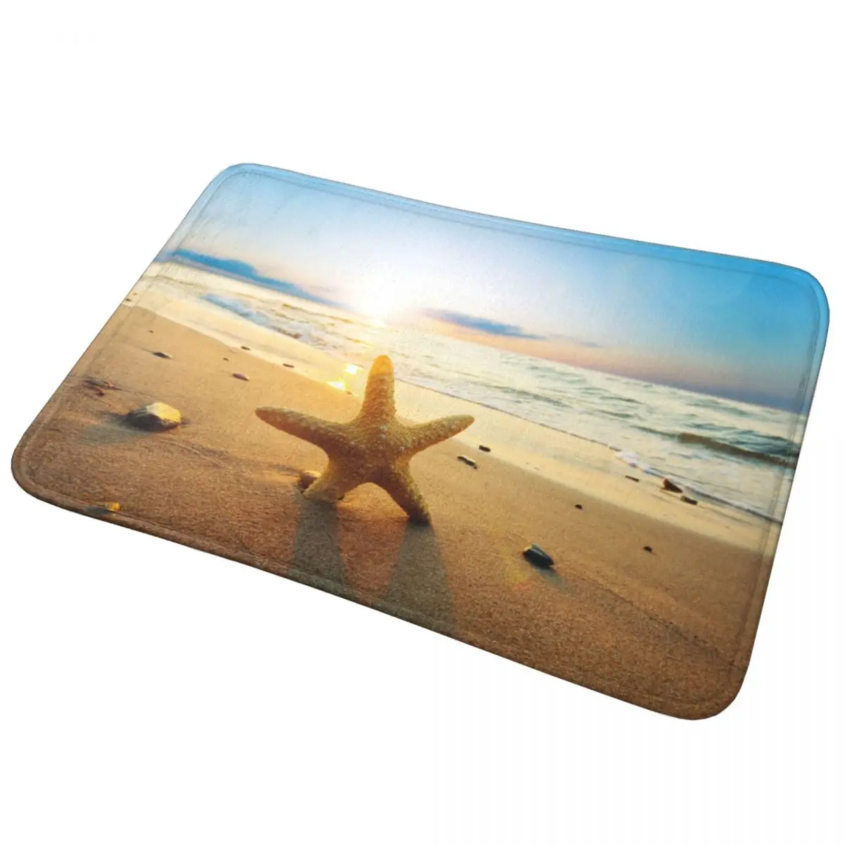 Starfish Beach Coastal Nautical Bathroom Mat Non Slip Doormat Bath Rug Quick Dry Floor Mats for Bathroom 60x40