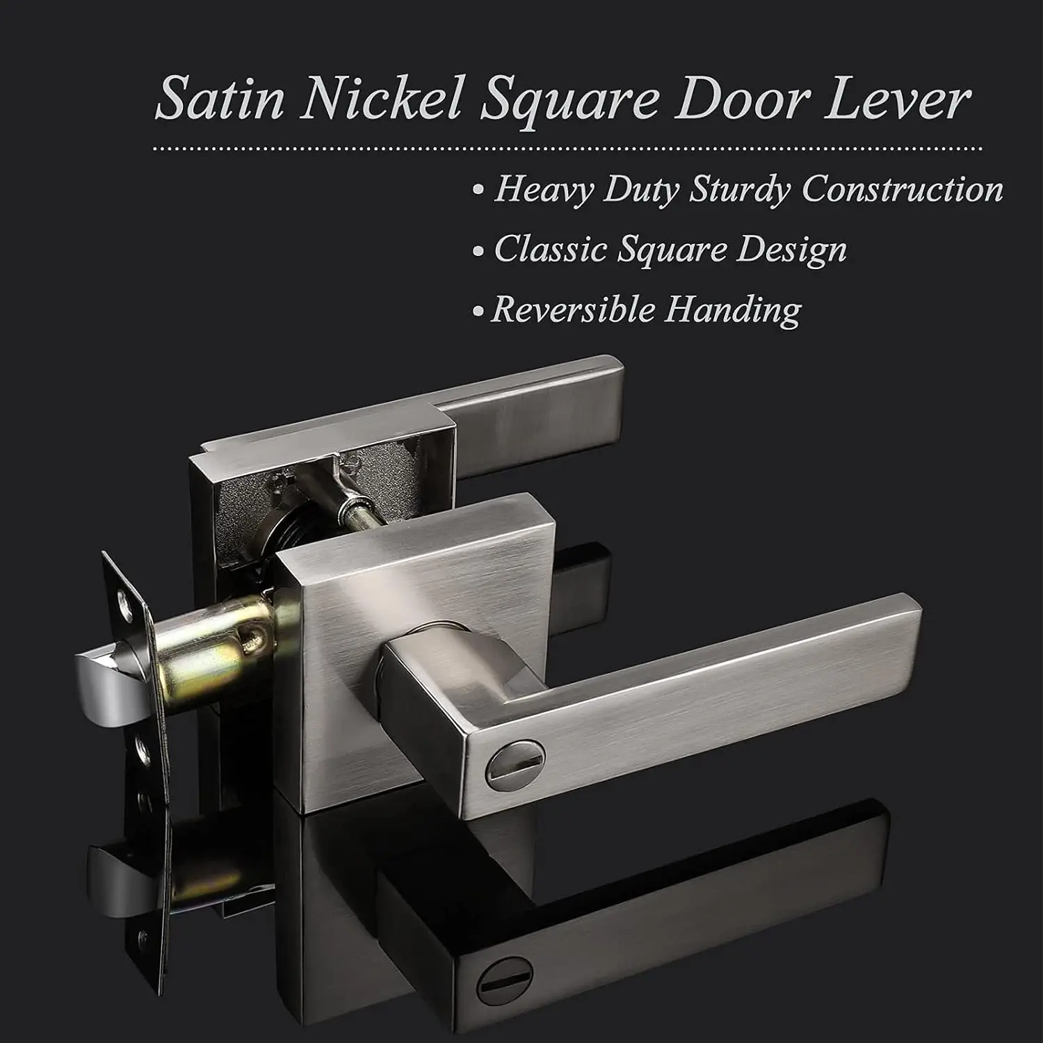 Squar Privacy Door Levers Lockset Keyless Door Locks Handles