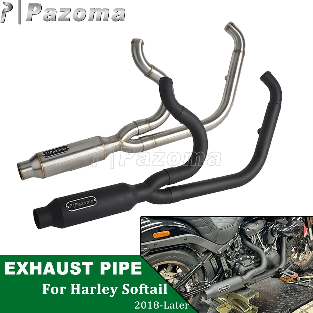 كاتم صوت كامل لنظام عادم الدراجة النارية مقاس 1.75 بوصة - 2 بوصة كاتم صوت كامل لدراجة Harley Softail Low Rider S ST Standard Fat Bob Slim Deluxe