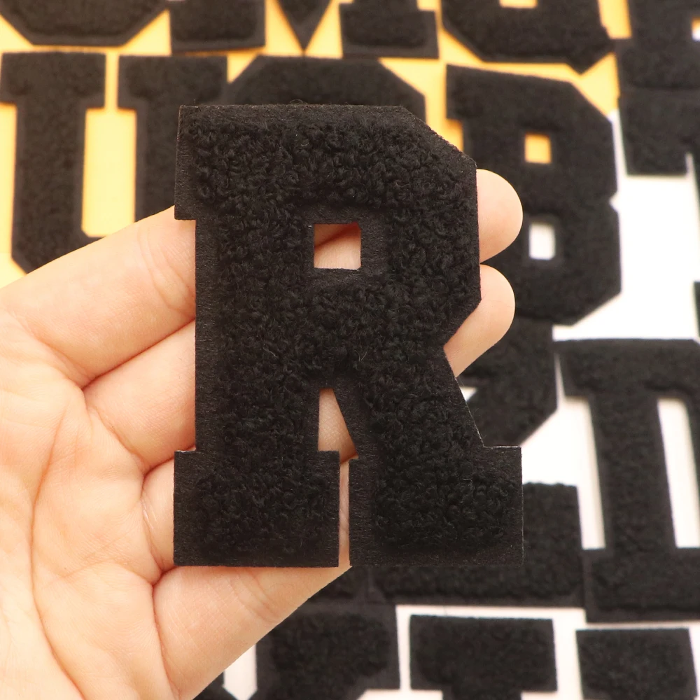 1PC Black Alphabet A To Z Iron On Sew On Embroidered Letters Patch For Clothing Hats Shoes Backpacks Decor Easy To Apply