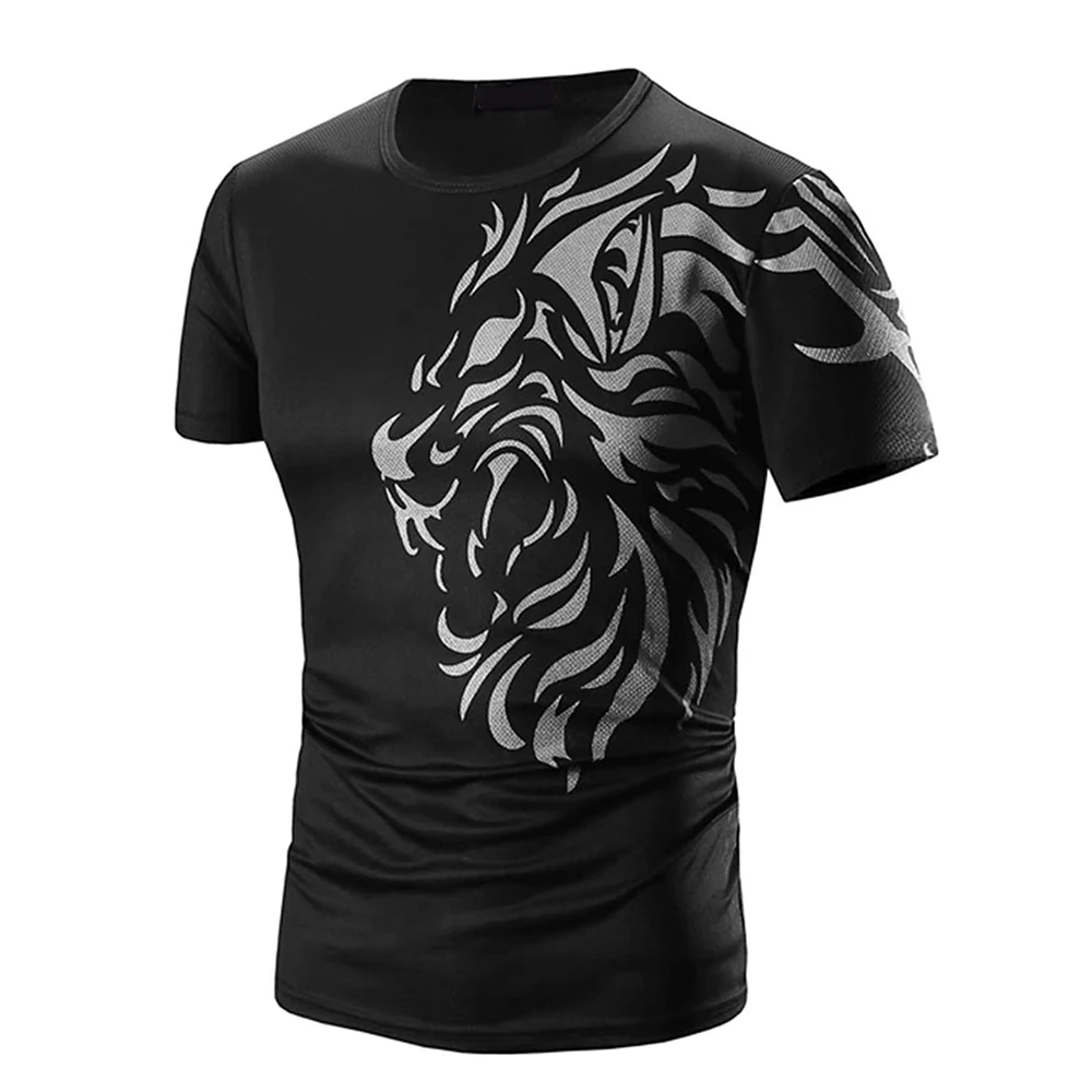 Tiger T-shirt Fashion 3d Male Short Sleeve Street Casual Sports Tops Oversized O Neck Pullover Shirt Summer Retro Men's Clothing