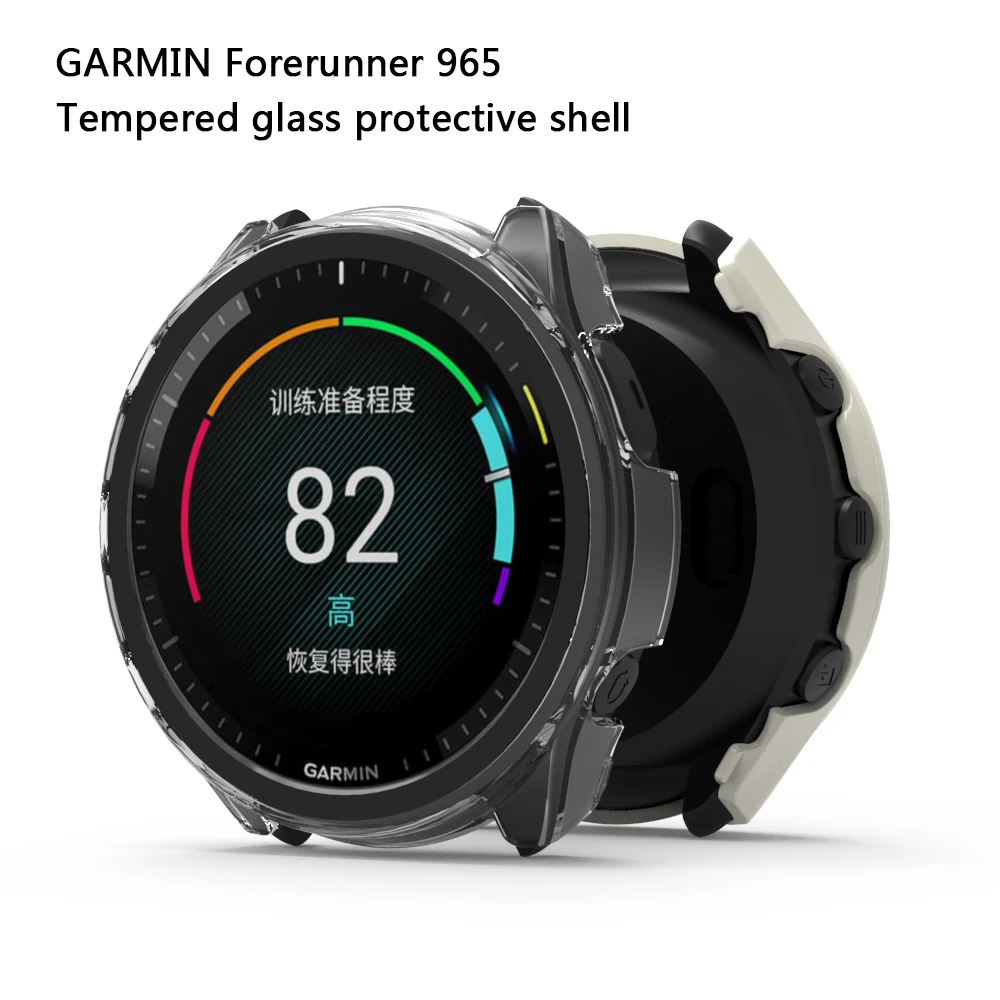 QZYLTD Apply to Garmin Forerunner 965 Tempered Glass Protective Shell
