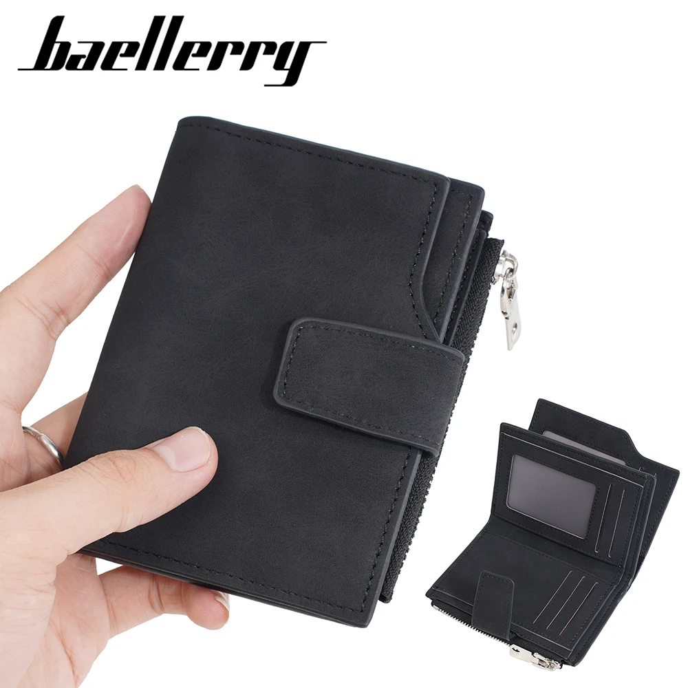 Neue männer Kurze Brieftasche Hochwertige Karte & Foto Halter Zipper Männlichen Geldbörsen Einfache Kleine Karte Tasche Marke Männer geld Clips