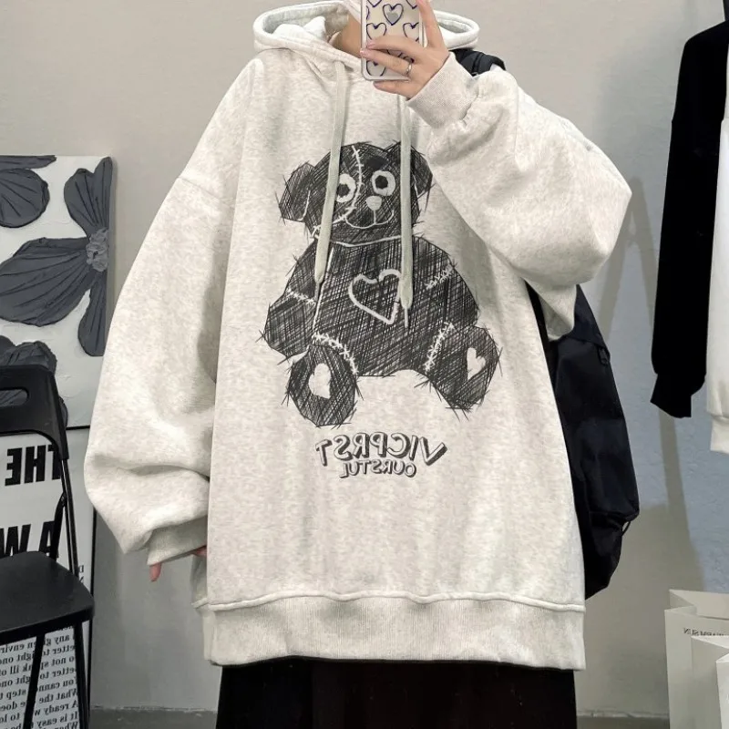 2023 New Spring And Autumn Hooded Hoodie Men Oversize Coat Couple Style Tide Brand White, Black, Gray