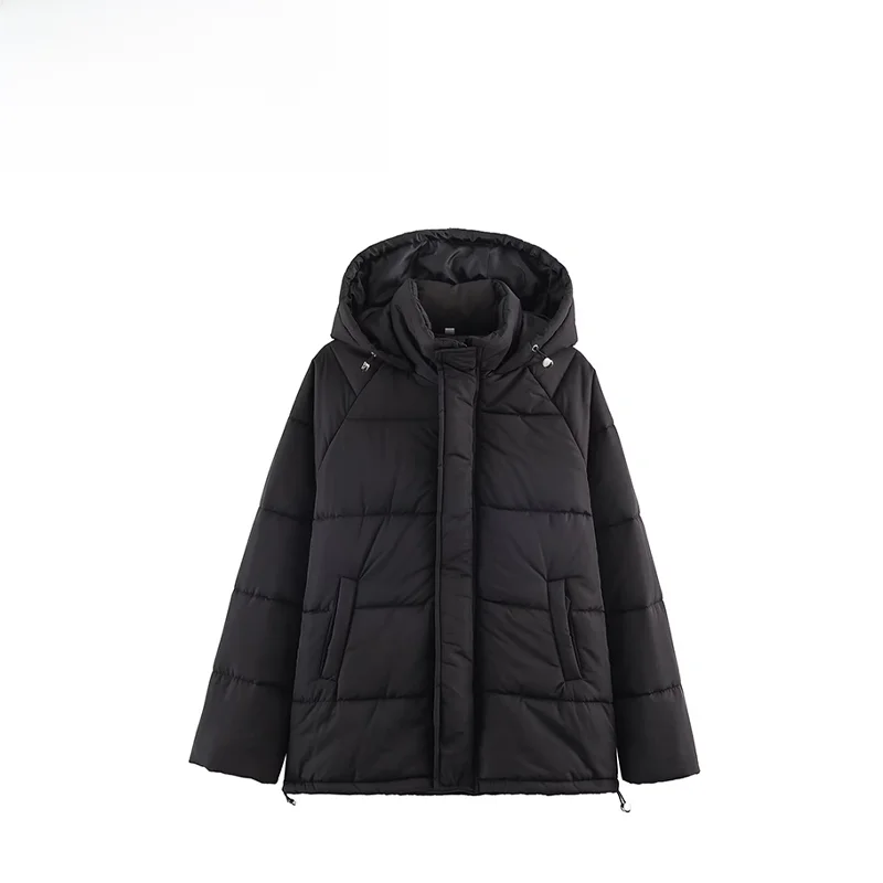 

Модная осенняя женская хлопковая куртка на молнии с капюшоном, приталенного кроя, универсальная, элегантная, новинка для женщин