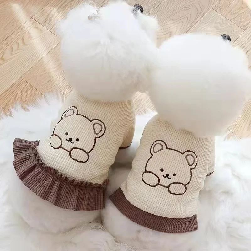 Dog Couple Skirt Waffle Clothes Pet Cat Clothes