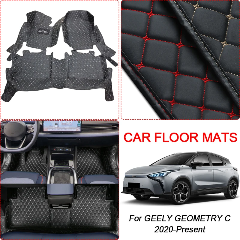 

Автомобильный напольный коврик 3D полное объемное покрытие для GEELY Геометрия C 2020-в наличии Защитная подкладка для ног коврик из искусственной кожи водонепроницаемый аксессуар