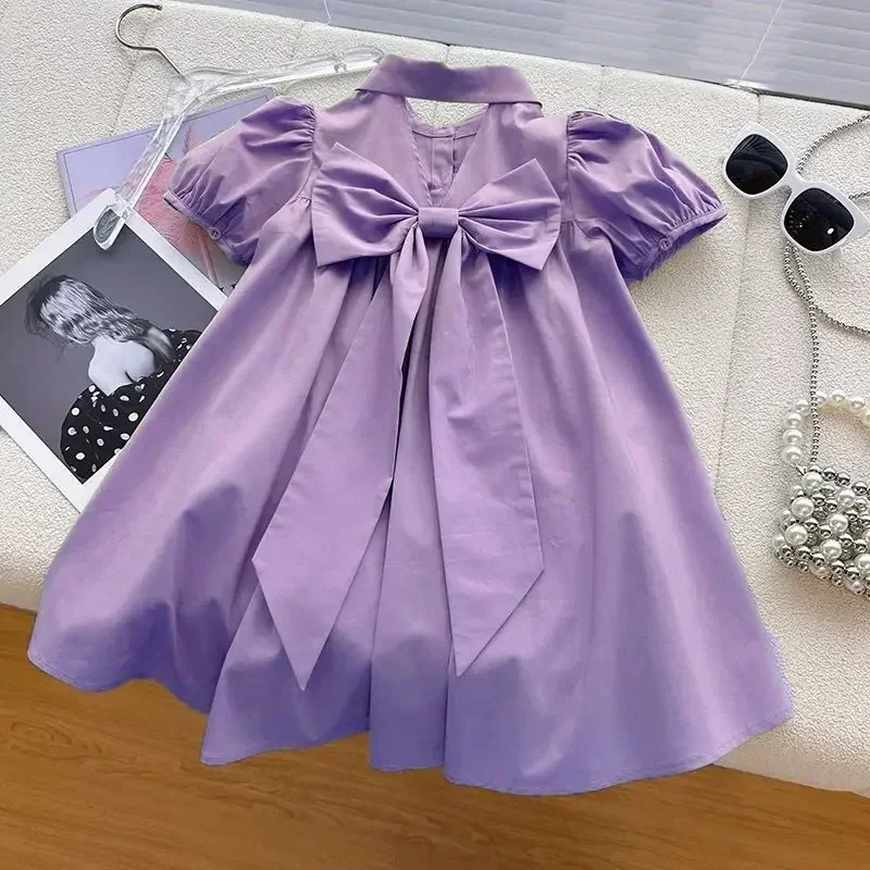 Sommer Baby Vestidos Mädchen 3D Liebe Puff Ärmeln Geburtstag Party Kleid Kinder Elegante Lange Shirts Kleider Chiffon Kleidung Kinder