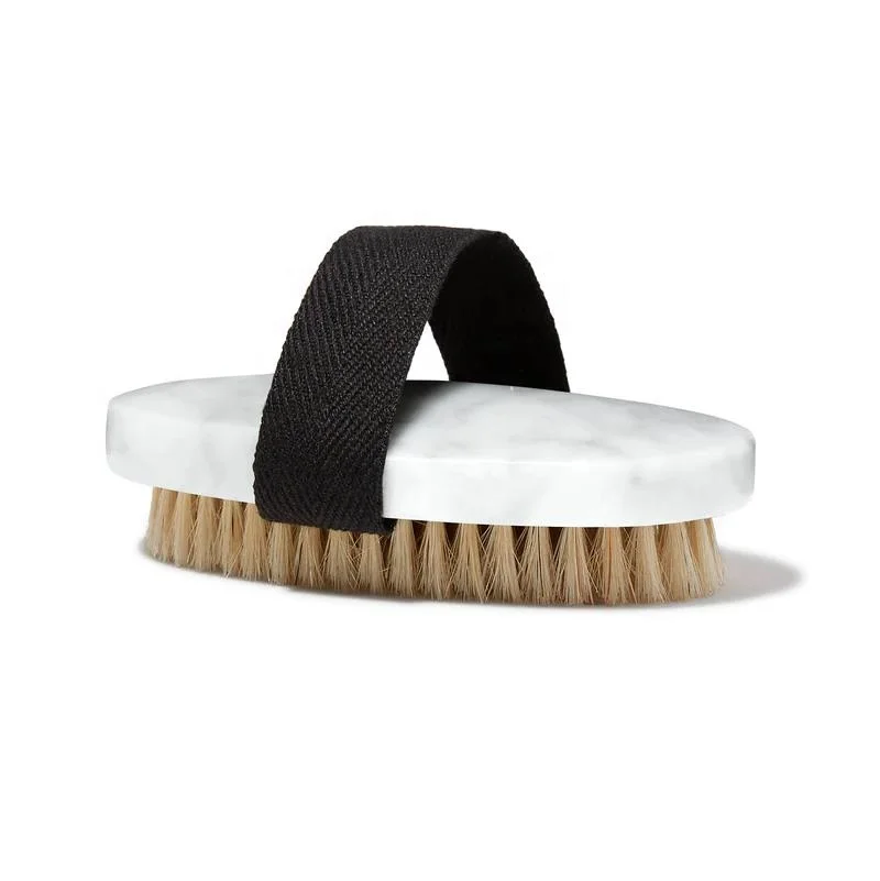 Natural Bianco Carrara Stone Marble Bristles Body Bath Brush