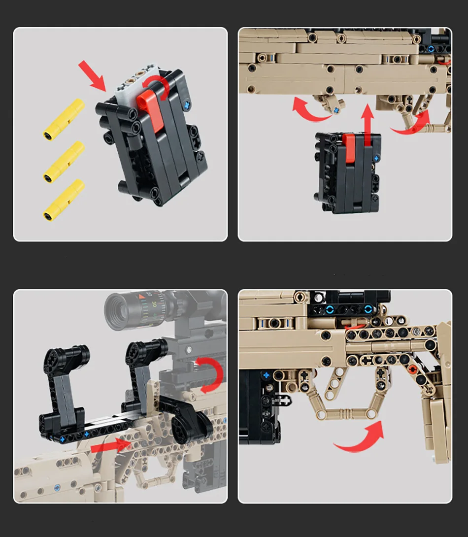 Militär-Gewehr MK14 Kampfgefeuerwaffe Armee M24 Scharfschützengewehr Modellbausatz Bausteine Spielzeug für Kinder Jungen Geschenke – Detail 17