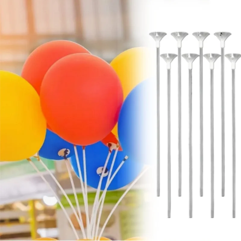 

100 Set 32cm Transparent Balloon Support Pole Balloon Accessories For Engagement Wedding Festival Party School Decoration