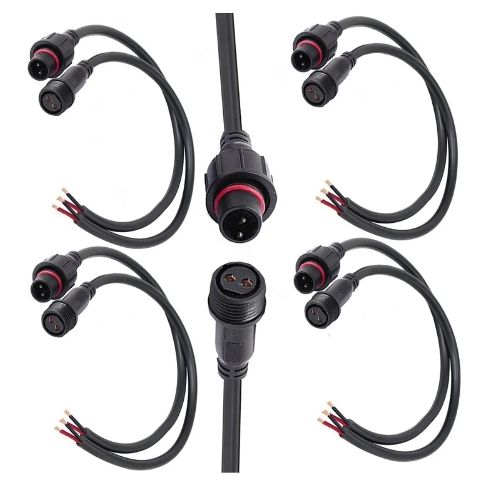 10Pairs IP68 Waterproof Connectors 22AWG 20CM Extension For Boats And LED Lights For Ideal For Marine Car For Truck LED Lights