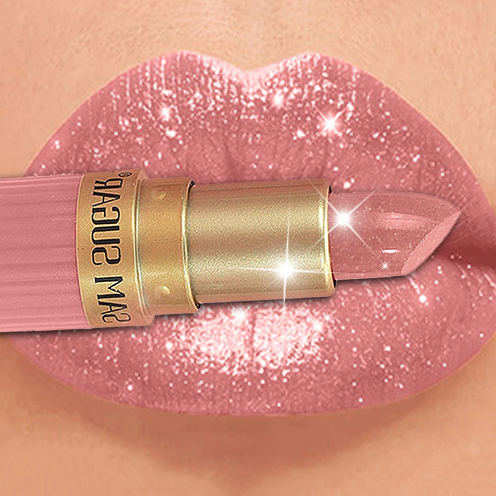 Perlglanz-Rosa-Glitzer-Samt-Lippenstift, metallisch, wasserfest, langlebig, matt, schimmernd, Diamant-Lippenstift, Damen-Make-up, Kosmetik