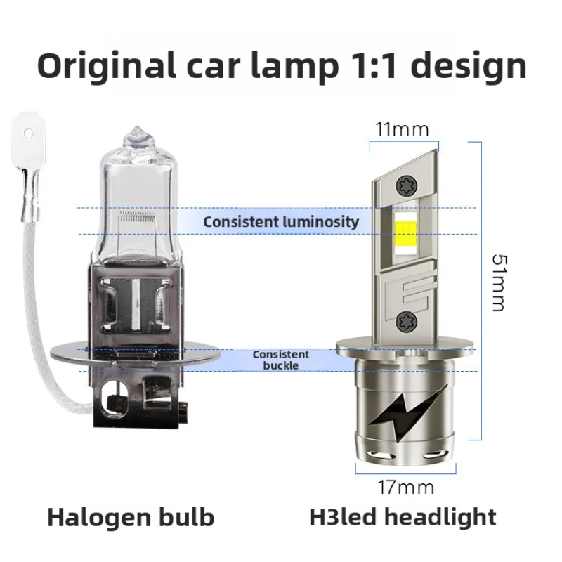 سيارة العلوي H3 Mini H1H3 تسليط الضوء على LED سيارة العلوي الضباب ضوء سيارة لمبة مروحة التبريد #2