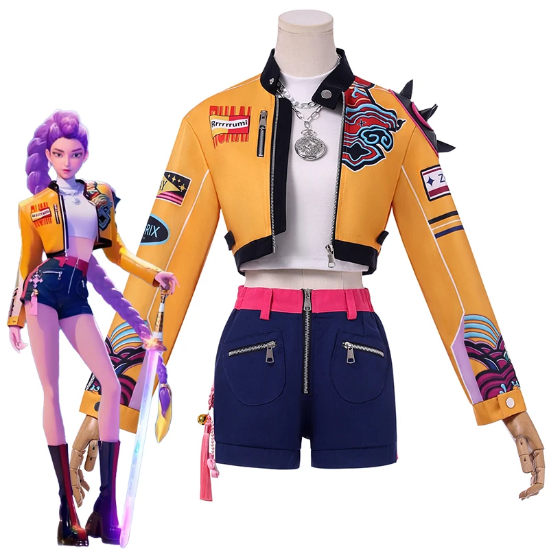 

Rumi Cosplay Costumes Anime KPop Demon Hunters Role Play Uniform Halloween Carnival Party Outfit For Women Girls