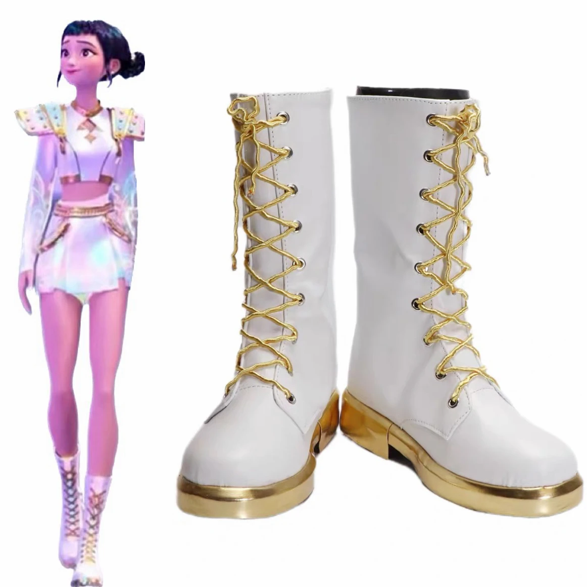 Buty Cosplay Hot Girls Rumi Zoey Mira 2025 Czarne Złote KPop Demon Hunters dla Dzieci i Dorosłych