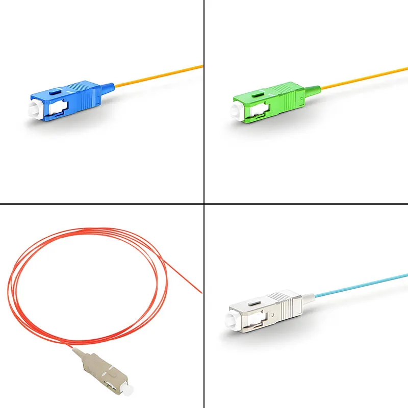 

10 штук оптических пигтейлов SC UPC/APC, 1,0 метра, симплексные, 0,9 мм, одномодовые (SM) и многомодовые (MM) OM1/OM2/OM3/OM4