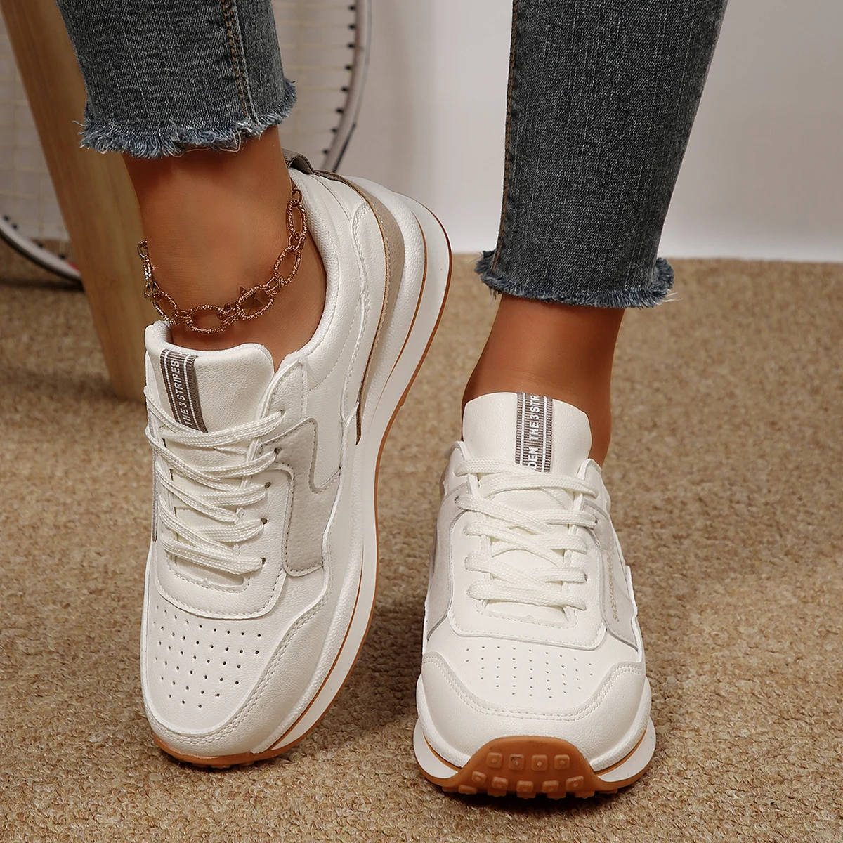 

Spring/Autumn Elegant Round Head Strap Running Sports and Leisure Shoes Fashionable Best Selling New Comfortable Women's Shoes