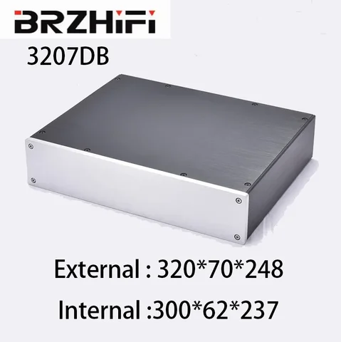 BRZHIFI 3207DB DAC 쉘 홈 오디오 수신기 및 앰프 알루미늄 섀시 diy 증폭기 하우징 CNC 충격 방지 프로 오디오 인클로저
