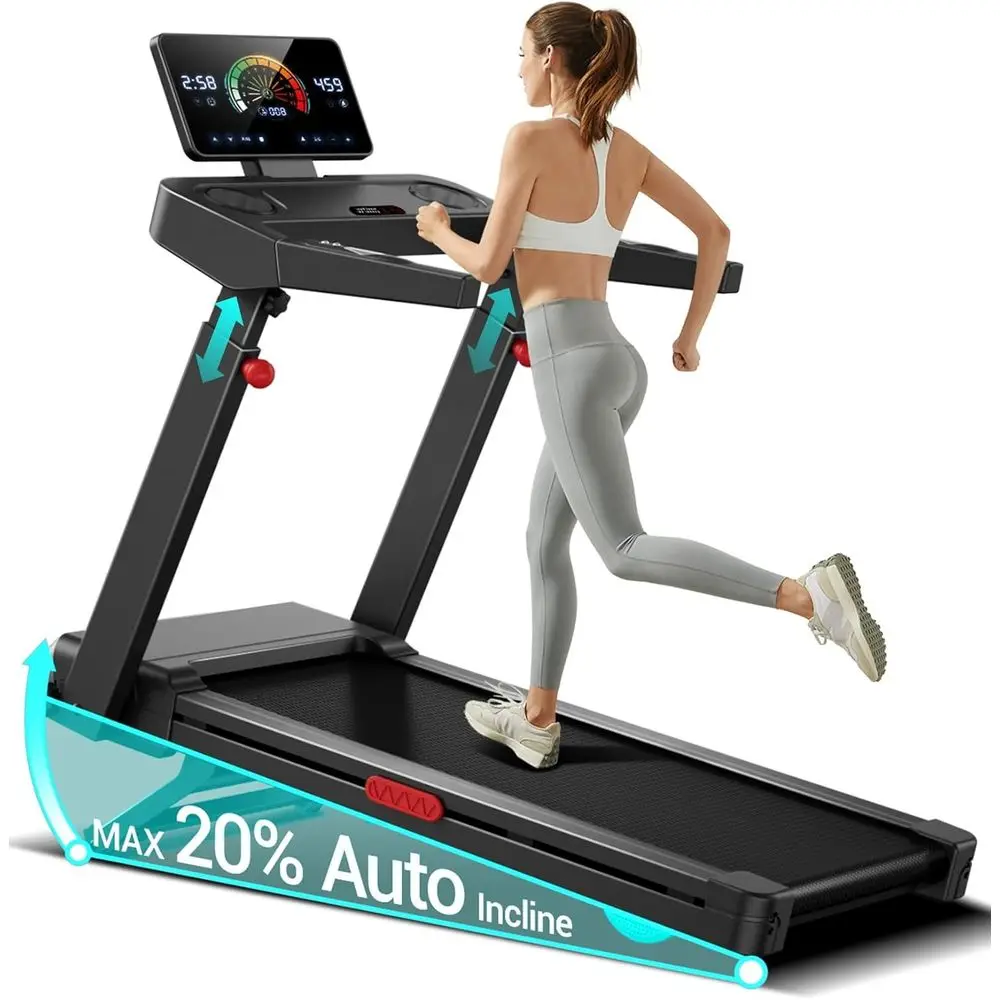 

Беговая дорожка с регулируемым наклоном, угол наклона 20%, грузоподъемность 400 фунтов, широкая беговая поверхность, двигатель 3,5 л.с.