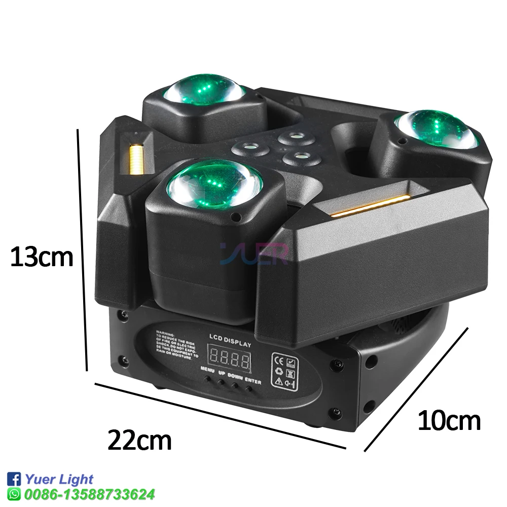 Imagem -04 - Strobe Laser Stage Effect Light Girando Moving Head Light 3-head Beam Bar Party Stage Performance dj Equipment