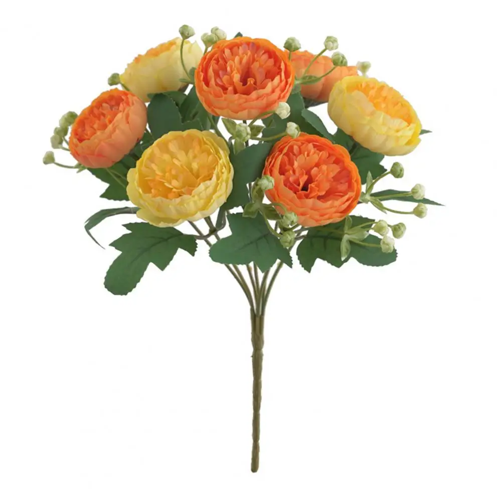 Artificial Peonies Artificial Flower Photo Props Realistic Artificial Peonies Branch with Stem 7 Head Faux Flowers for Home