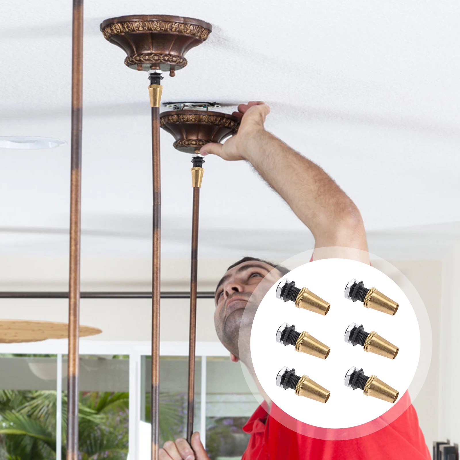 

6pcs Metal Cable Gland M10 Thread Lock Connector For Pendant Light Cable Grip Wiring Protection Cord Fixing Grips Electrical