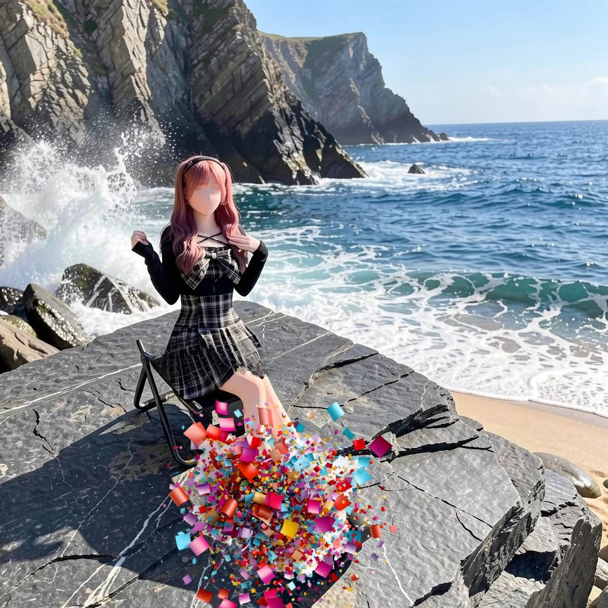 

Spring New Japanese Style Sweet Girl Plaid Bowknot Crisscross Tie Dress and Bubble Long Sleeve Cardigan Blouse Two-piece Set