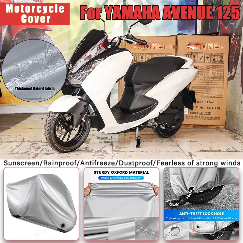 

For YAMAHA AVENUE 125 No Ear Motorcycle Cover - Outdoor Full Body Protection, Waterproof Dustproof Sunscreen Accessories