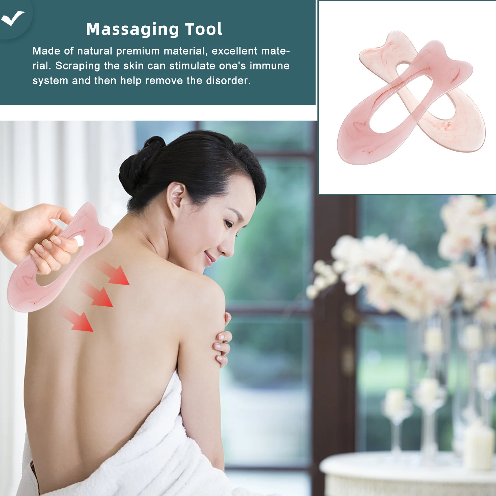 Tablas de raspado Gua Sha de Material Natural, herramienta de masaje para cuerpo, cara, cuello, terapia de salud muscular, tabla de masaje, 2 uds.