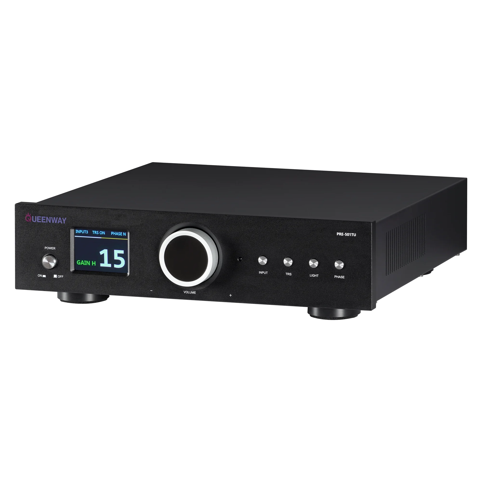 Queenway PRE-501TU Class A Tube Preamplifier 4PCS 12AU7/ECC82 Strong Drive Large Dynamic Balanced XLR/RCA In/Out With LCD Remote