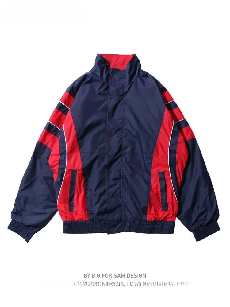 

Мужская винтажная спортивная куртка Big for Sam: свободная, тонкая, уличная, осенняя верхняя одежда из нейлона на молнии, с длинными рукавами