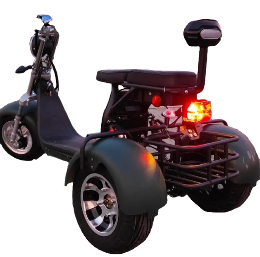 Beautiful New Model CP-3.0  Electric Scooters Tricycles 1000W/1500W/2000W 12AH/20AH/40AH Double Seat Citycoco Adults