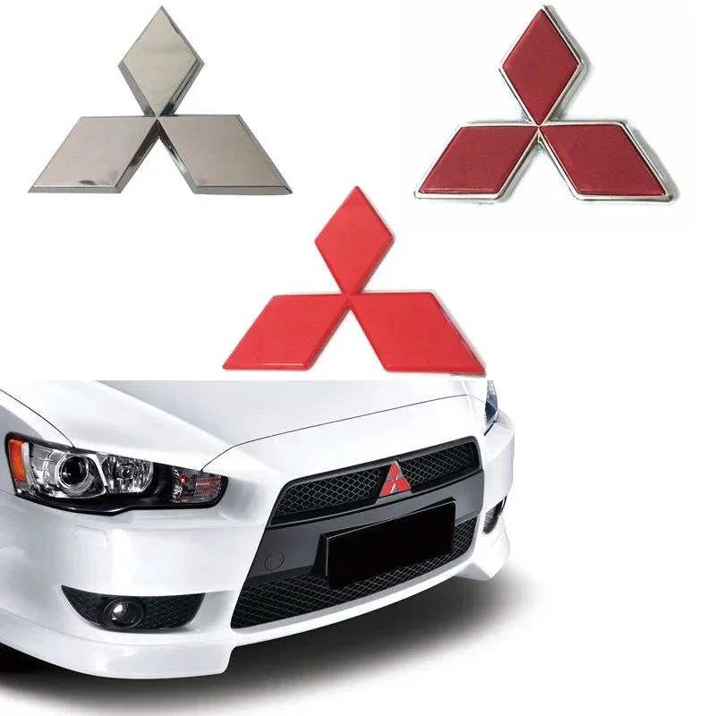 ABS Car Front Grille Badge Decal Cover Rear Emblem for Mitsubishi Lancer ASX Colt Pajero V7 Outlander Eclipse Delica EVO