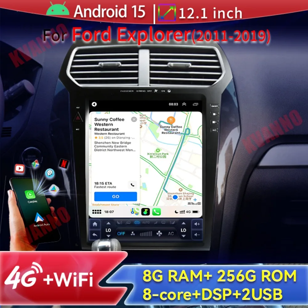 TS18/TS10 CPU Android15 Car Radio Screen For Ford Explorer 2011 2012 2013 2014 2015 2016 2017 2018 2019 Carplay Stereo Head Unit