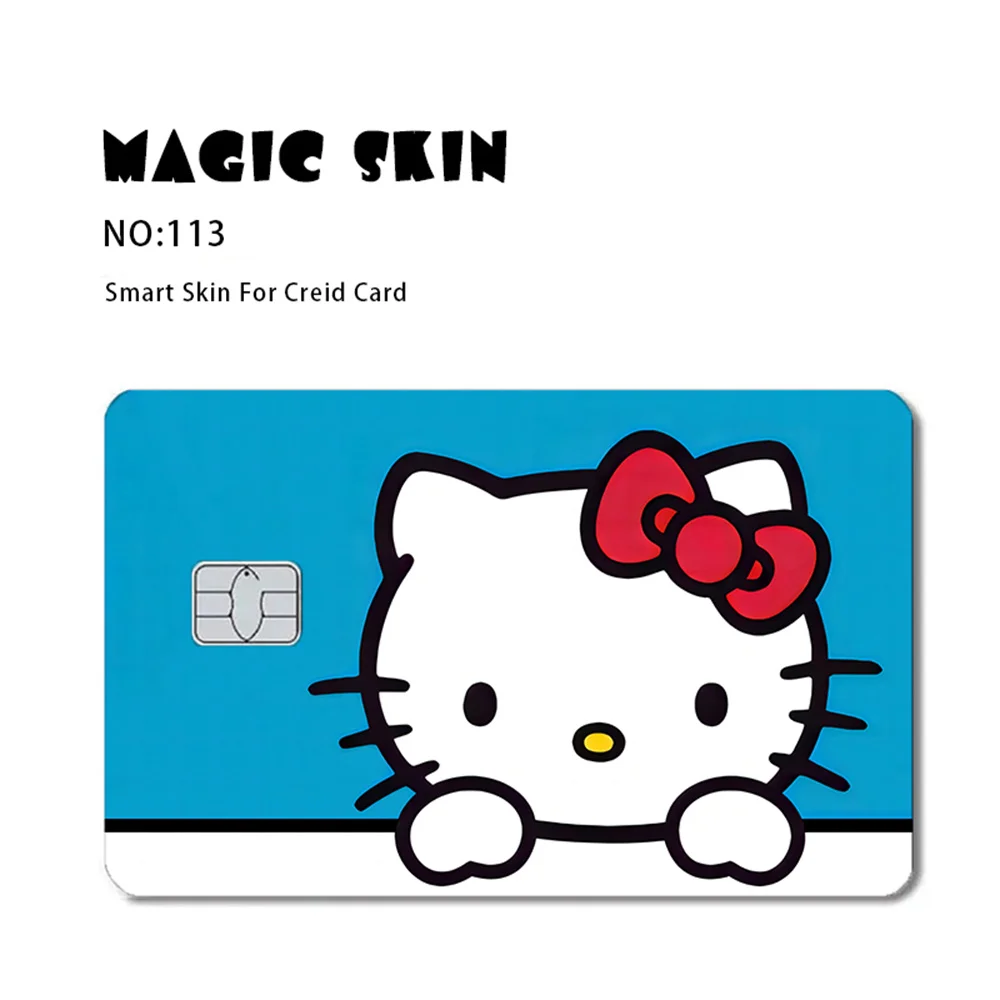 30+New Saniro Hello Kitty Cinnamoroll Melody Kuromi Pompompurin Cartoon PVC Film Skin Sticker for Debit Card Credit Bank Card