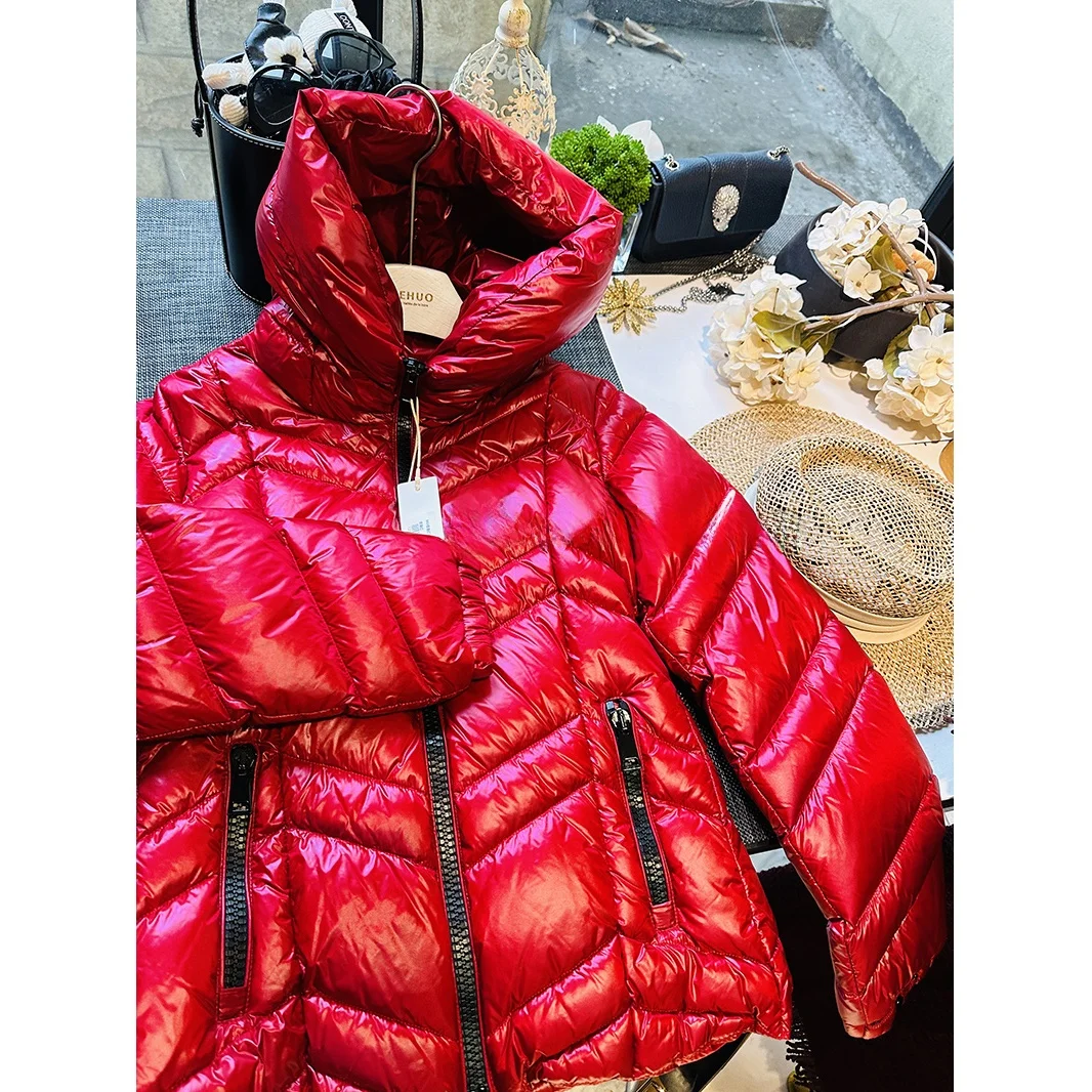 

Slimming down Beautiful Berry Red Du down Jaet Special for VIP Old Cusers Soulful Sle Casual Faion Thi Warm