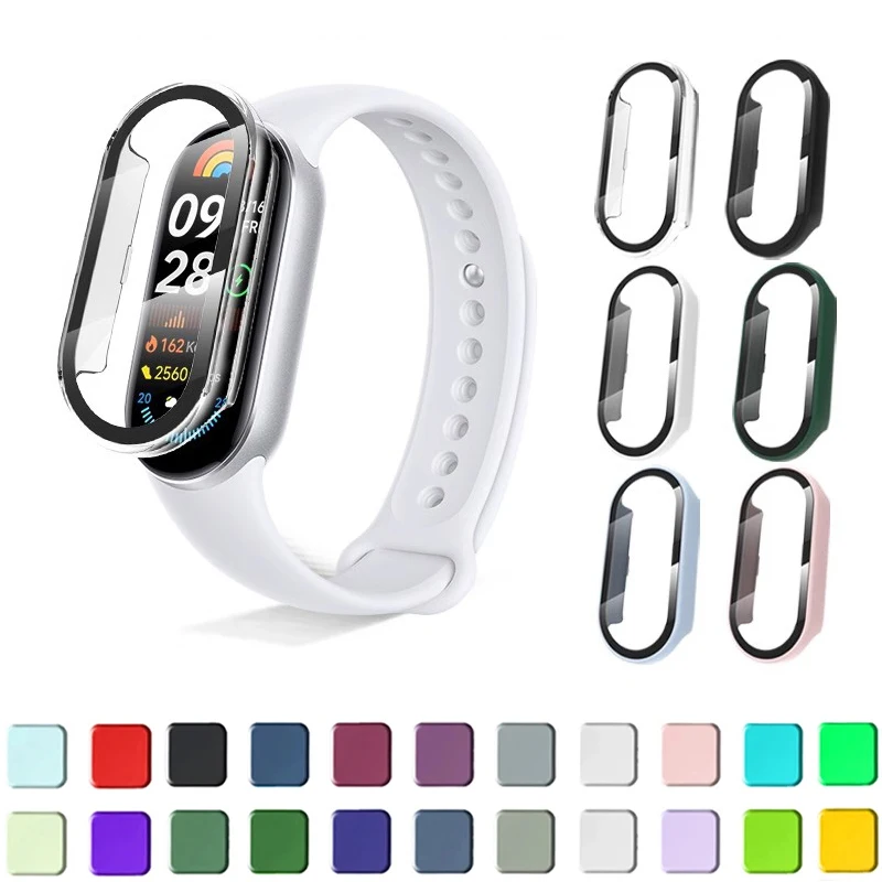 Sport Straps + fall Für Xiaomi Mi band 8 NFC Gürtel Ersatz miband 8 Silikon Armband smart band 8 wasserdichte abdeckung Zubehör