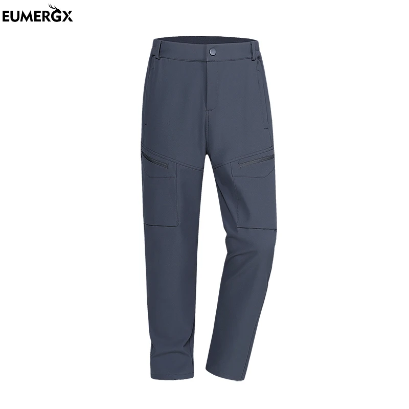 

EUMERGX Men's Winter Fleece Pants Waterproof Windproof Warm Cargo Pants Trekking Hiking Climbing Mountaineering Skiing Trousers