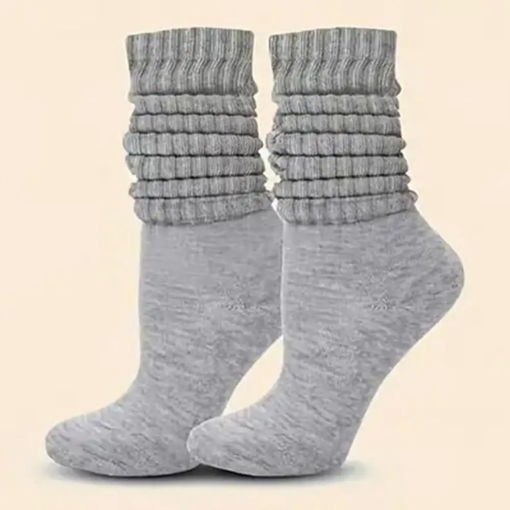 Women Socks Comfortable Socks Women’s Slouch Socks Retro Scrunch Crew Stretchy Boot for Wear Street Style Sneakers Loafers