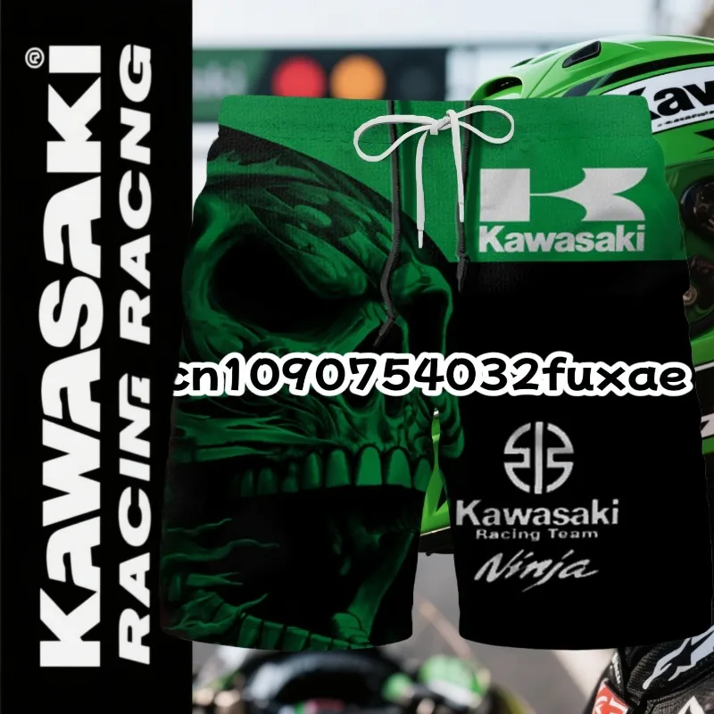 

Men Shorts Kawasaki Motorcycle Graphic 3D Print Quick Drying Breathable Cool Daily Shorts Men Summer Sports Comfort Shorts