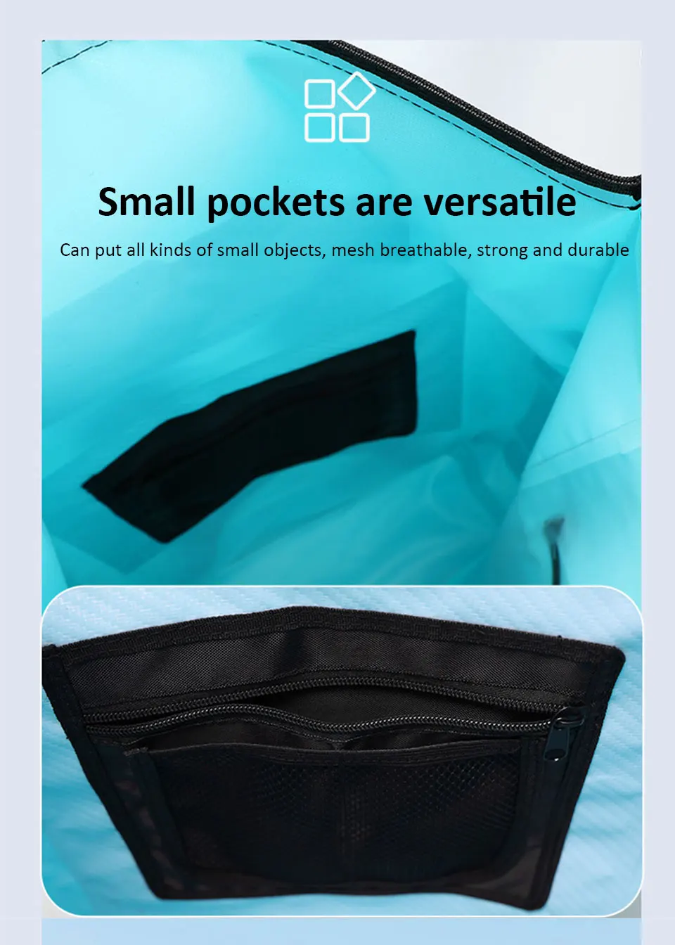 30L Trockentasche mit großem Fassungsvermögen, Trocken- und Nasstrennung, wasserdichter Schwimmrucksack für Reisen/Wassersport/Wandern, Aufbewahrungstasche – Detail 8