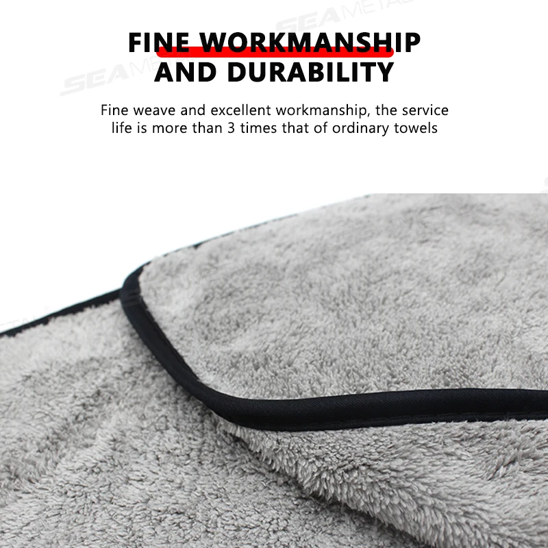 SEAMETAL 120x50cm Microfiber Car Wash Towel Ultra-Soft Car Cleaning Towels High Absorbent Drying Cloth for Car Detailing Care