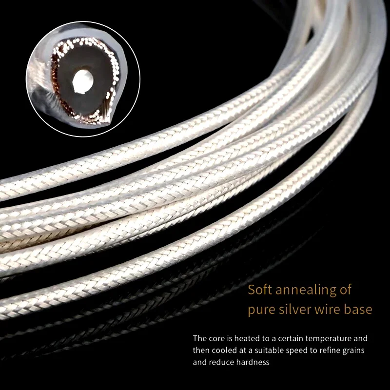 Pure Silver Signal Cable Bulk Machine Inner Line DC Power Cord RCA Digital Coaxial Cables HiFi Audio Bulk Extension Cord