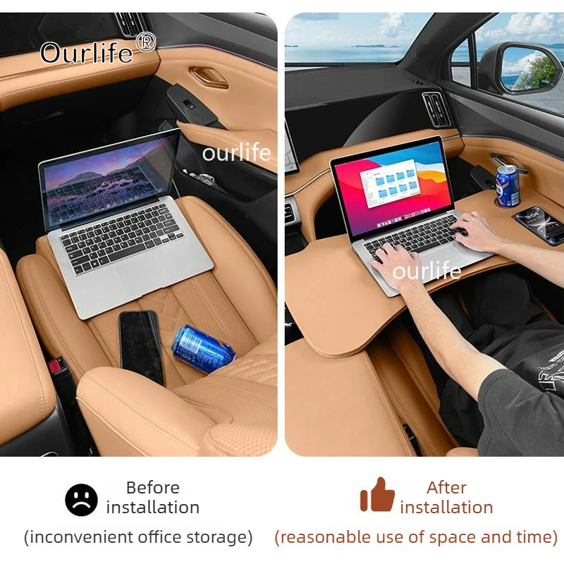 For BYD Song L DM-I 2026 2025 2027 Vehicle mounted folding desk Car Foldable Travel Tray for Eating Foldable car tray table