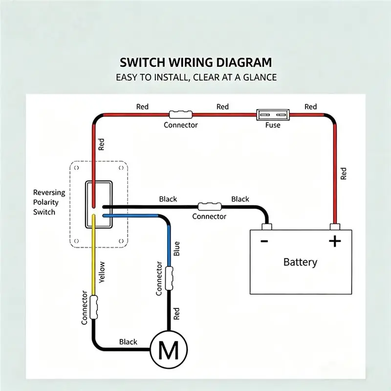 Stable-Reverse Polarity Switch 12V Waterproof, For Marine Water Pump For Forward& Reverse Control Functionality