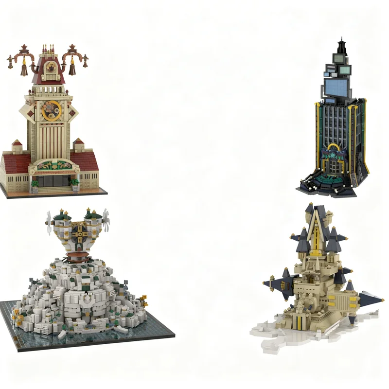 13677pcs MOC Architecture Kingdom Hearts Building Bundle Model Toys Building Blocks Architecture Christmas Gifts Brick Idea